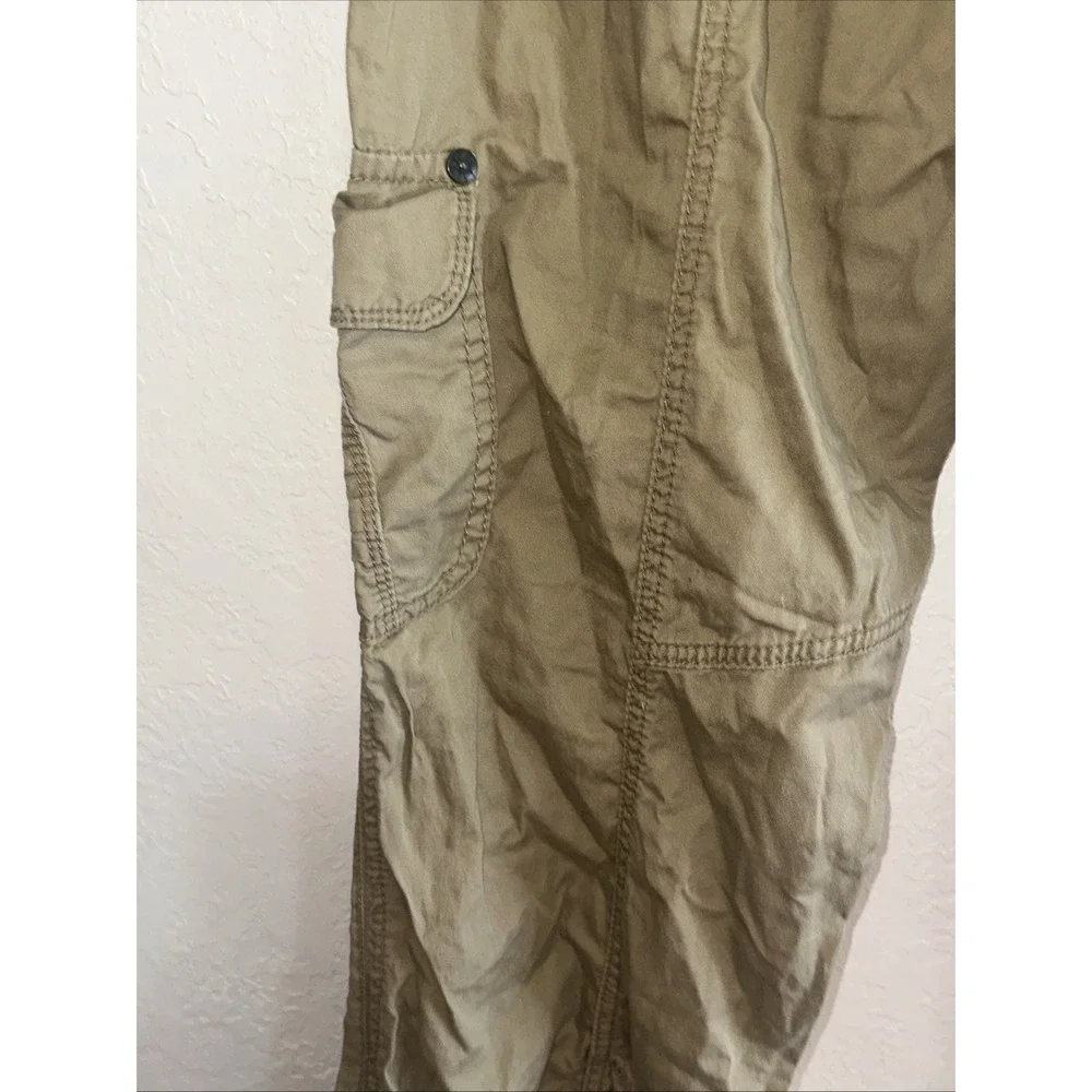 UNION BAY Womens Lightweight Cargo Pants Sz 17 M Brown Drawstring Tactical C21